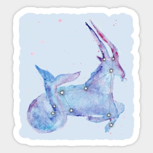 Capricorn Galaxy Watercolor Sticker